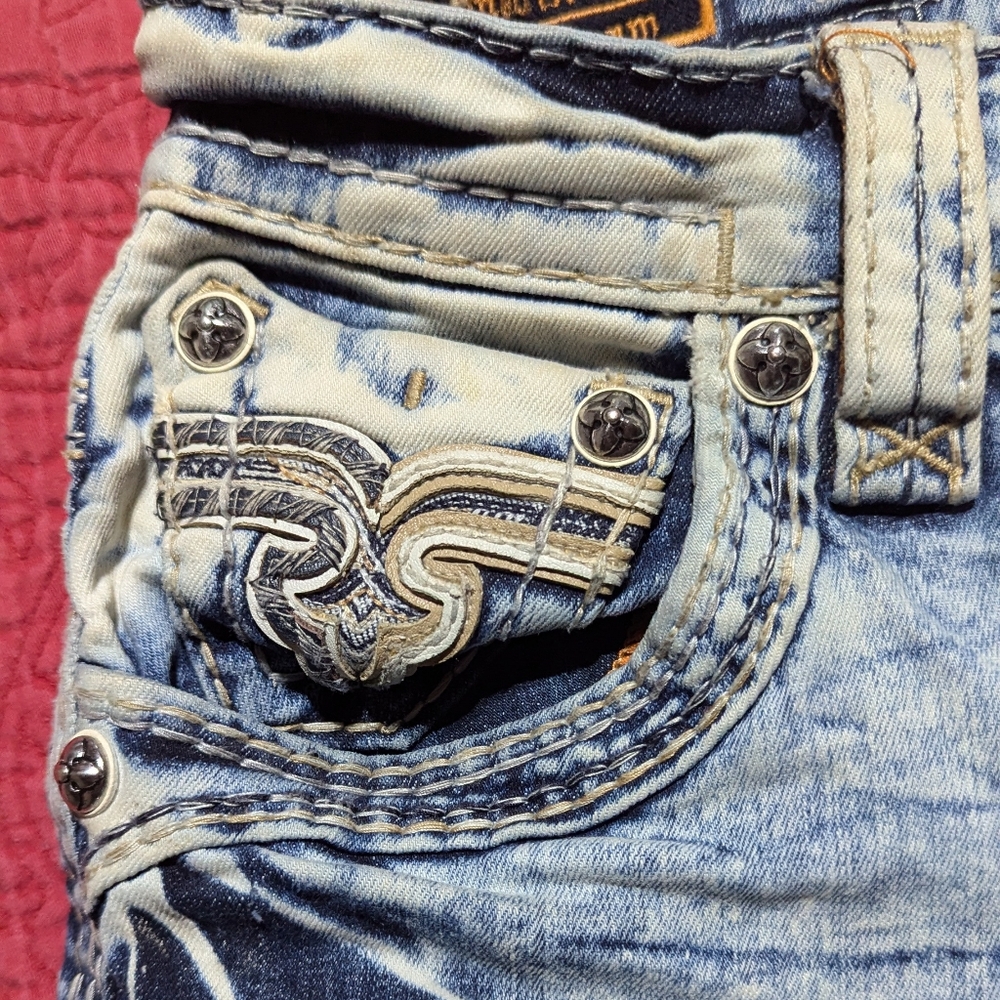 Rock Revival acid wash Brayon alt straight jeans size 29